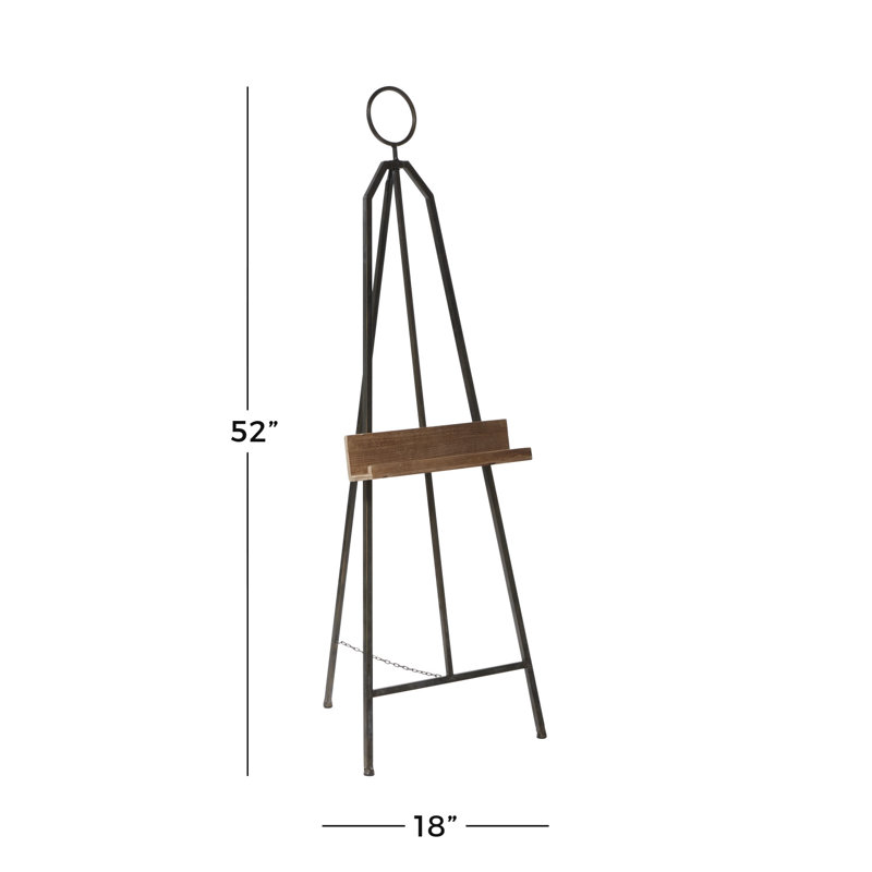 Golnar Black Metal Large Free Standing Adjustable Display Stand Easel, 66.25" H x 21" W x 19.13" D