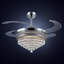 Ventilateur de plafond rétractable en cristal de 122 cm avec lumière, moteur CC à 6 vitesses et télécommande-2018716711