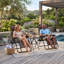 Ensemble de chaises à gravité zéro brun avec table d'appoint, chaise inclinable pliante avec porte-gobelets et coussins Chaise longue réglable pour piscine