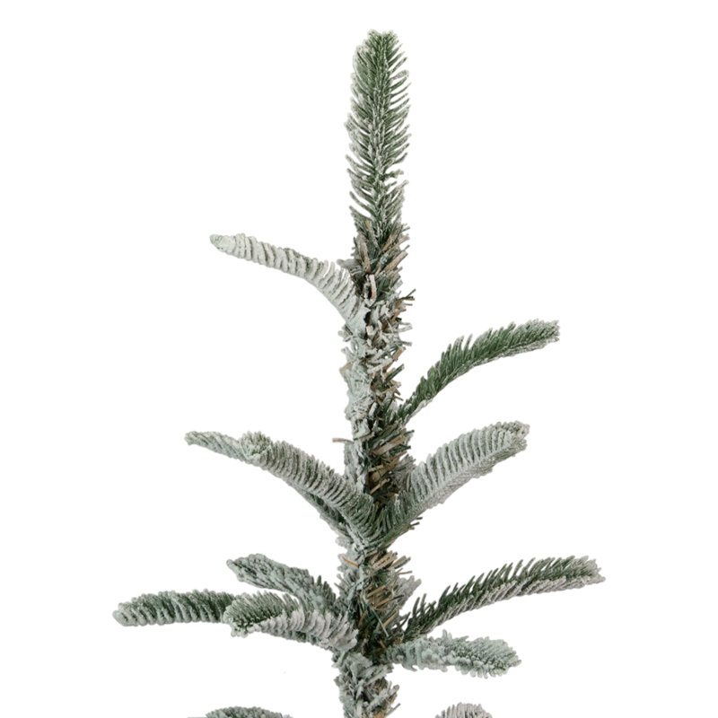 Sapin de Noël artificiel mince floqué Nordmann, Non pré-éclairé, 6.5'