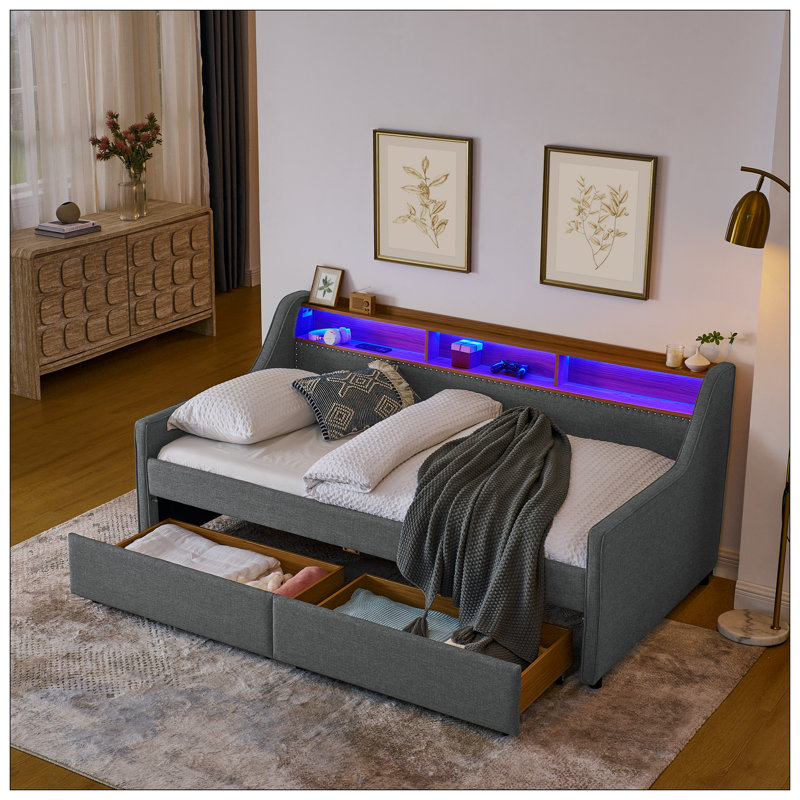 Lit pour chambre à coucher, Gris