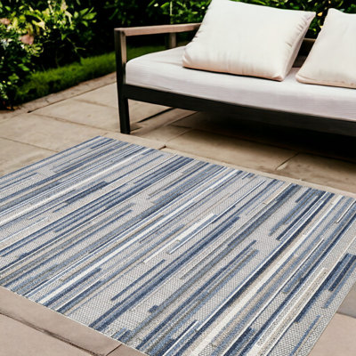 Tapis d'extérieur à rayures abstraites Gemmill