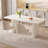 62.99" Modern Rectangle Cream White Dining Table Set with 4 Chairs for Kitchen, Bar, Living Room-1200877693-1179052235