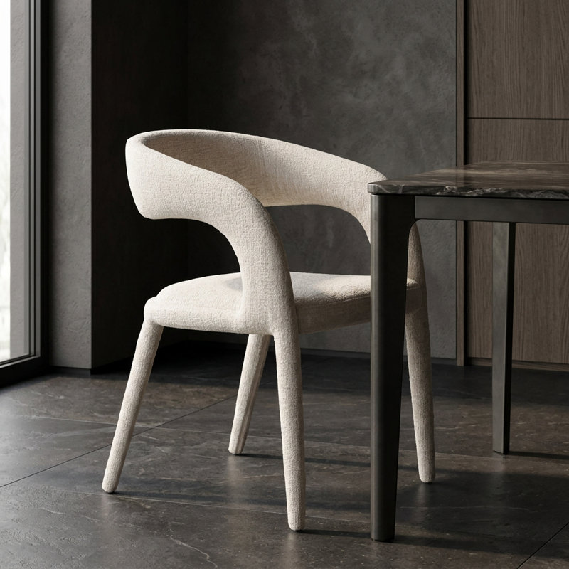 Faerron  Upholstered Dining Armchair, Light Gray