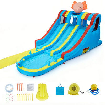 8-in-1 Inflatable Water Slide Park with Blower