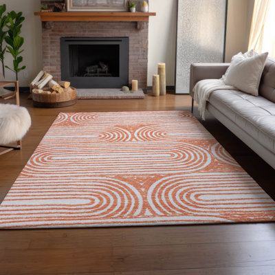 Premium Machine Washable Cerrito AMF540 Salmon Rug