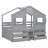HearthHill Full Size Loft Bed with Roof, Windows, 4 Storage Drawers, Pine Wood, Safety Guardrails, and Ladder-115675290