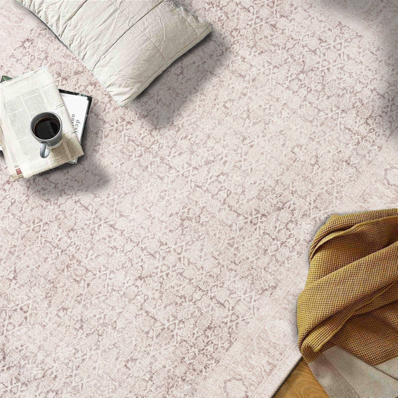 Tapis Elise beige patiné - tissage à plat lavable à la machine avec envers antidérapant, Tapis de couloir 2 pi 6 po x 8 pi