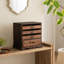 Organiseur de bureau vintage en bois massif à 4 tiroirs, 35,5 cm de large