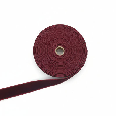 10 Yards Burgundy Velvet Ribbon Spool 5/8"