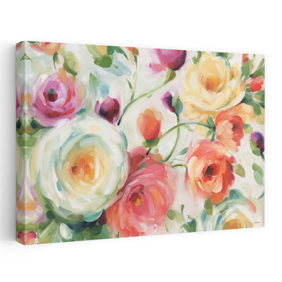Florabundance I - fleurs florales vert orange