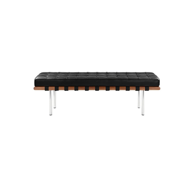 Banc rembourré Nordic, H 15,74 po x l 45,66 po x P 17,71 po
