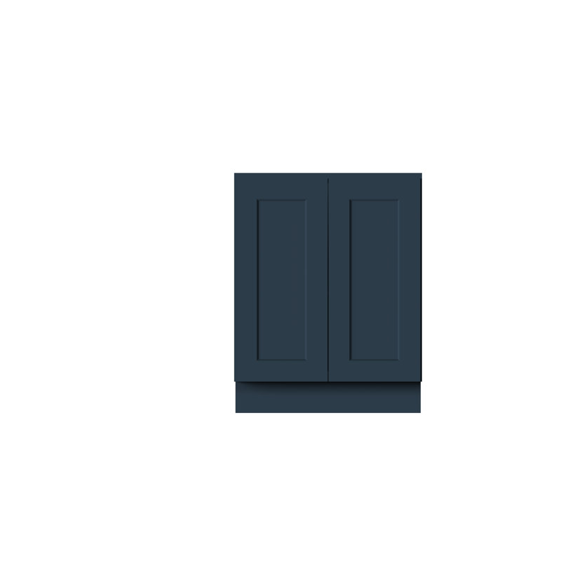 Armoire de base double à portes pleine grandeur de style Shaker de DL Cabinetry (prête à assembler) l 27 po x H 34,5 po x P 24 po - Cyber gris