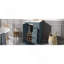 Meuble-lavabo 24 po avec lavabo intégré en céramique, meuble-lavabo simple avec 1 porte et 3 tiroirs pour salle de bain petite et moyenne, bleu-1700106401
