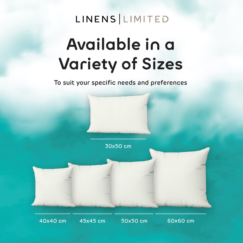 Linens Limited Cloud Comfort Cushion Insert 30cm x 50cm, Made in the UK, Soft and Plump, Non-Allergenic Sofa Cushion Pad, Easy to Clean, Small Cushion Inner, Perfectly Fits Covers