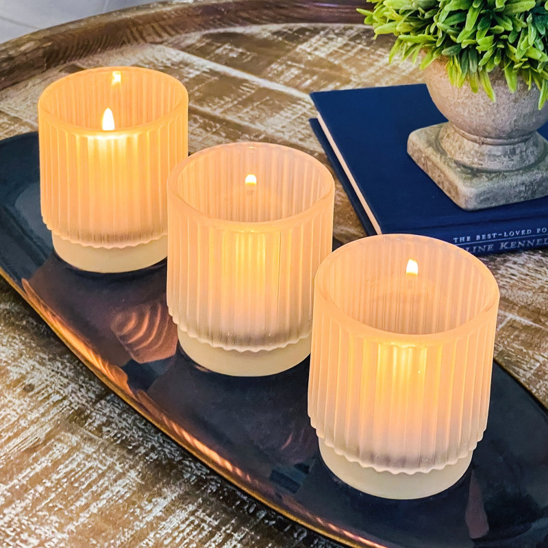 3'' H Glass Tabletop Votive Holder, Frosted