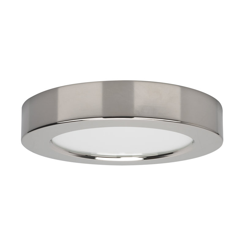Plafonnier encastré 1 lumière DEL Speidel, Chrome poli, H 1 po x l 5 po x P 5 po
