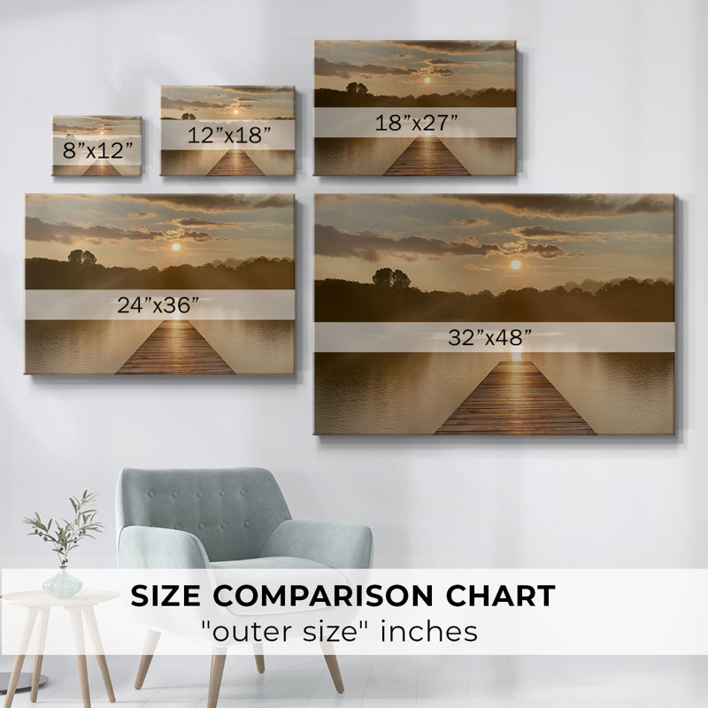 Toile tendue avec galerie Sunrise Dock, H 40 po x l 60 po