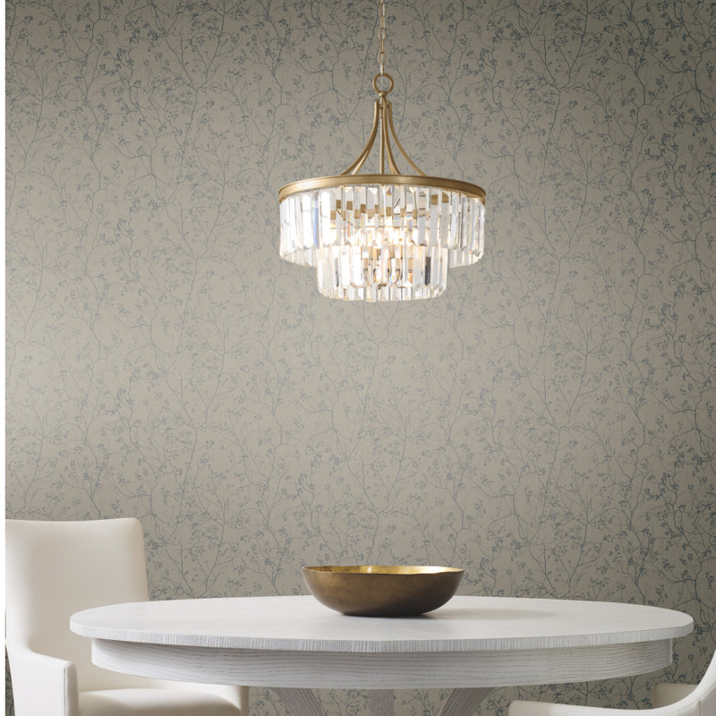 Double rouleau floral Swanson, Gris/argent