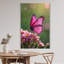 Art mural en verre trempé papillon rose-1786912623