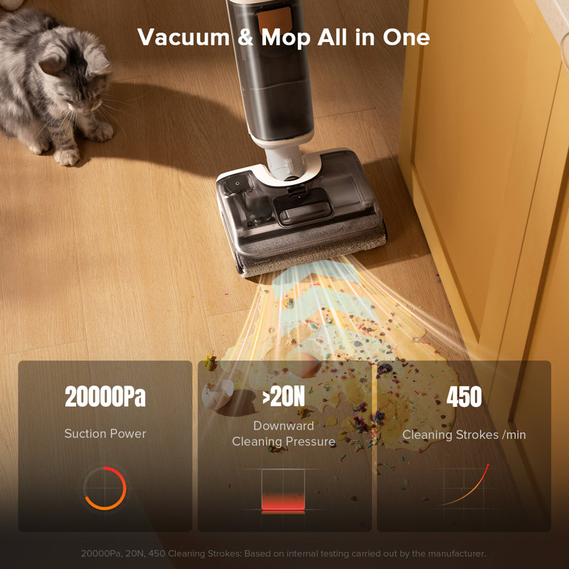 Roborock F25 GT Wet Dry Vaccum Cleaner Cordless, 20000Pa, Edge To Edge Self Cleaning Electric Mop With 180° Lie-Flat