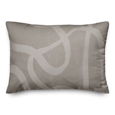Modern Beige Lines I Throw Pillow