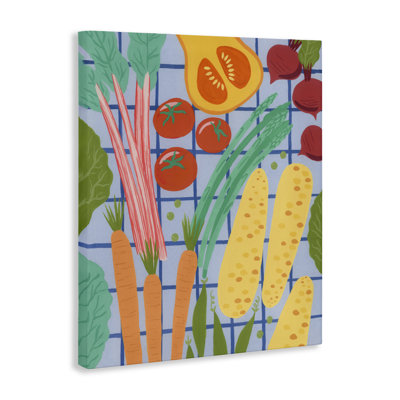 Récolte de légumes sur toile à carreaux, design par Courtney Haley