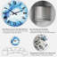 Abstrait art liquide blanc et bleu - horloge murale moderne-1038799509