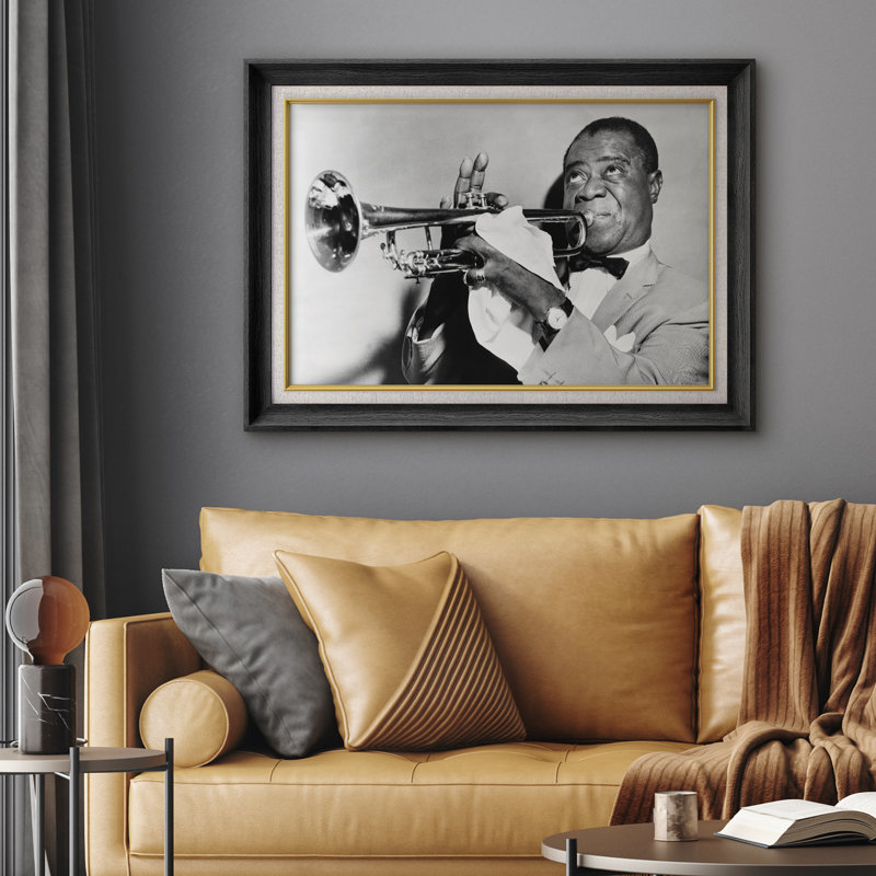 Louis Louis Jazz, H 26 po x l 36 po, Cadre noir de qualité supérieure
