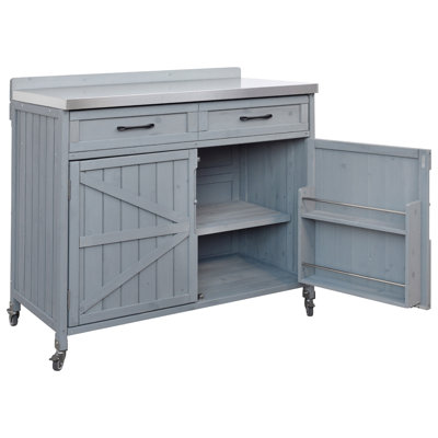 Outdoor Kitchen Island With Stainless Table Top