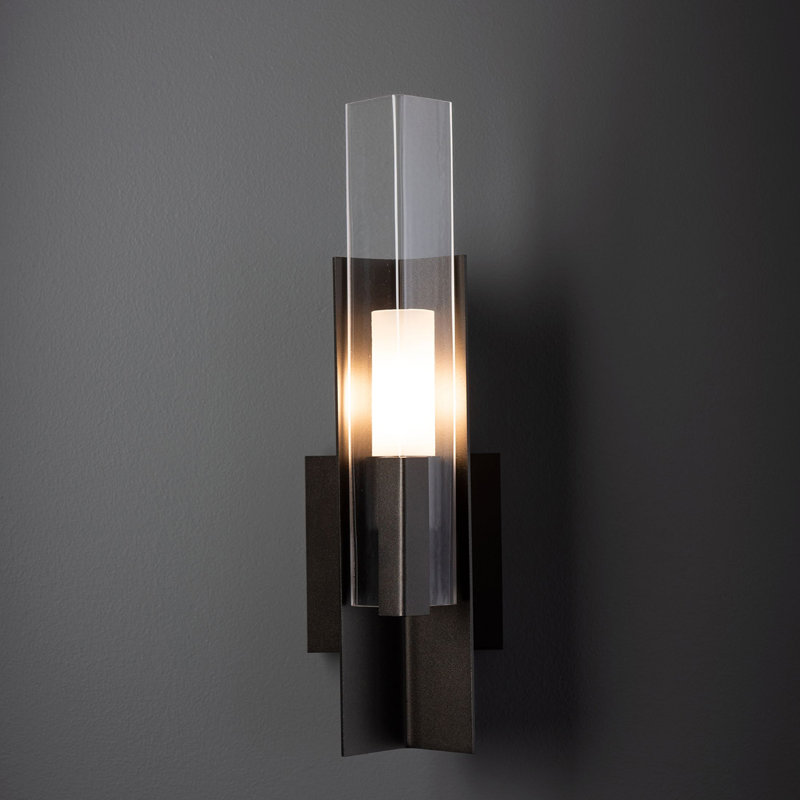 Summit Sconce - White - Clear Glass, Oil Rubbed Bronze, Clear Glass