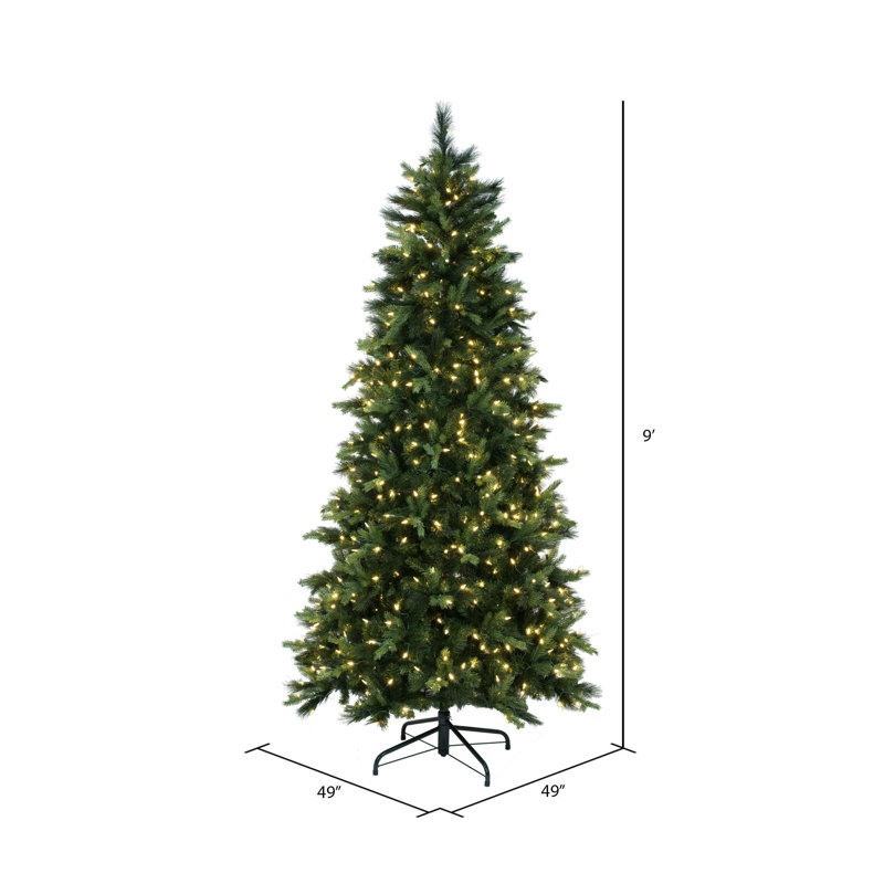 Lighted Artificial Spruce Christmas Tree, 9' H