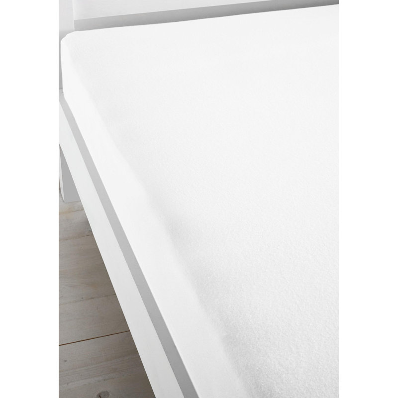 Brushed Cotton Fitted Sheet, Kingsize (5'), White