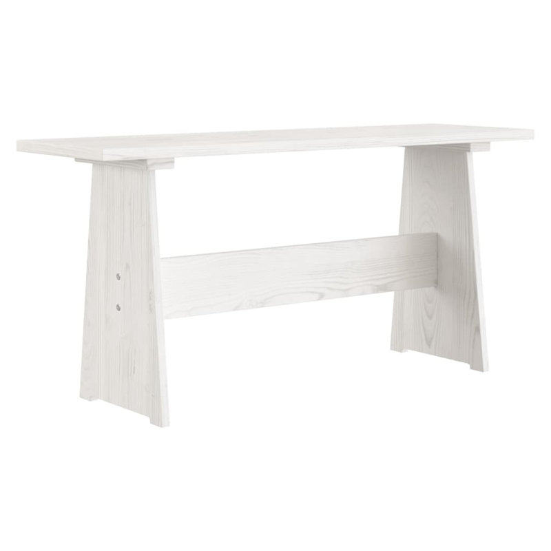 Haaniyah Dining Table with Bench "REINE"  Solid Wood Pine, White, White