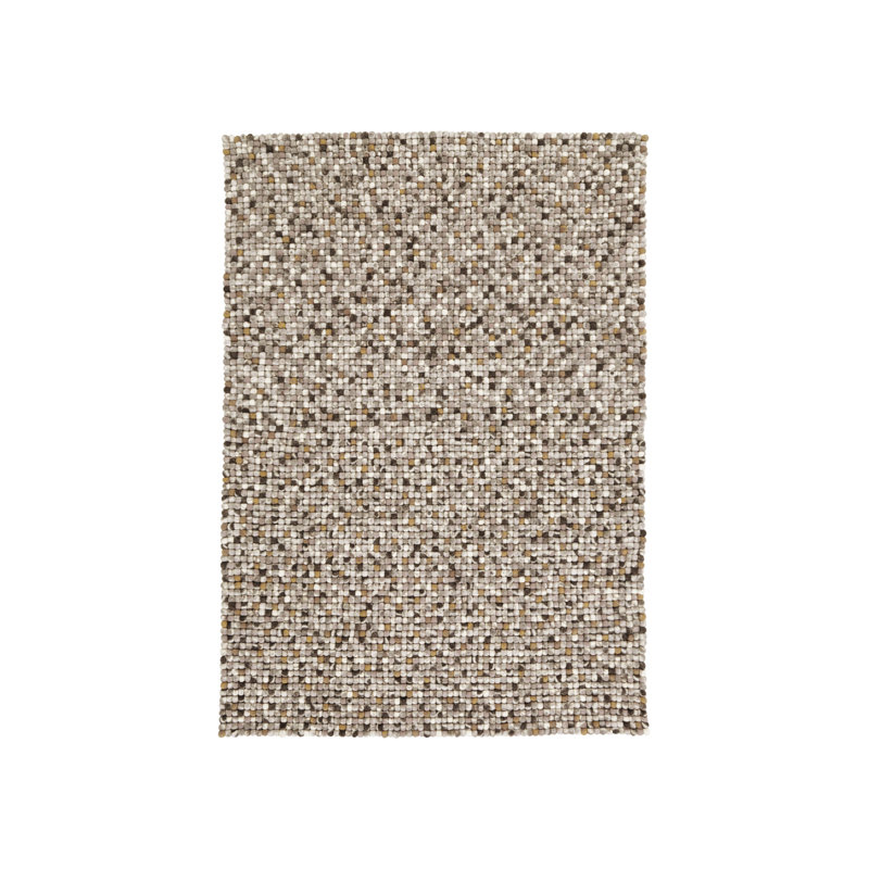 Lauge Hand Felted Wool Beige Rug, Rectangle 170cm x 240cm
