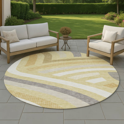 Tapis mid-century moderne lavable à la machine intérieur / extérieur Chantille ACN2467