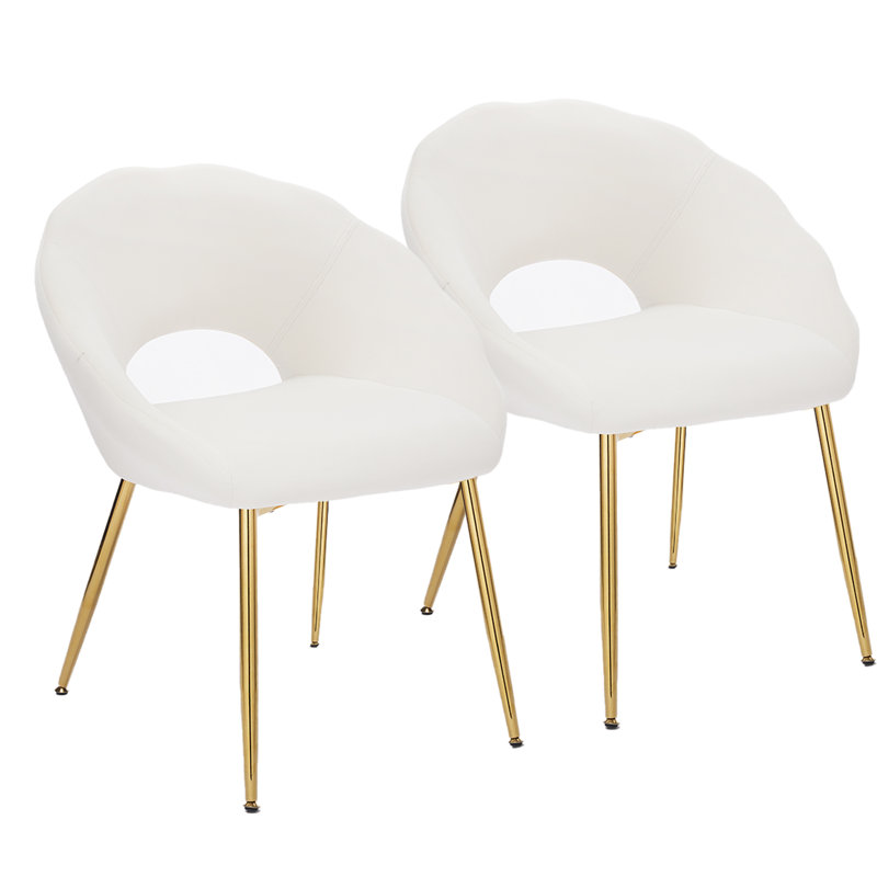 Chaise rembourrée avec dossier à accoudoirs, Beige