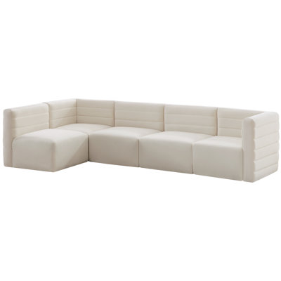 Enso 126" Wide Velvet Reversible Modular Corner Sectional