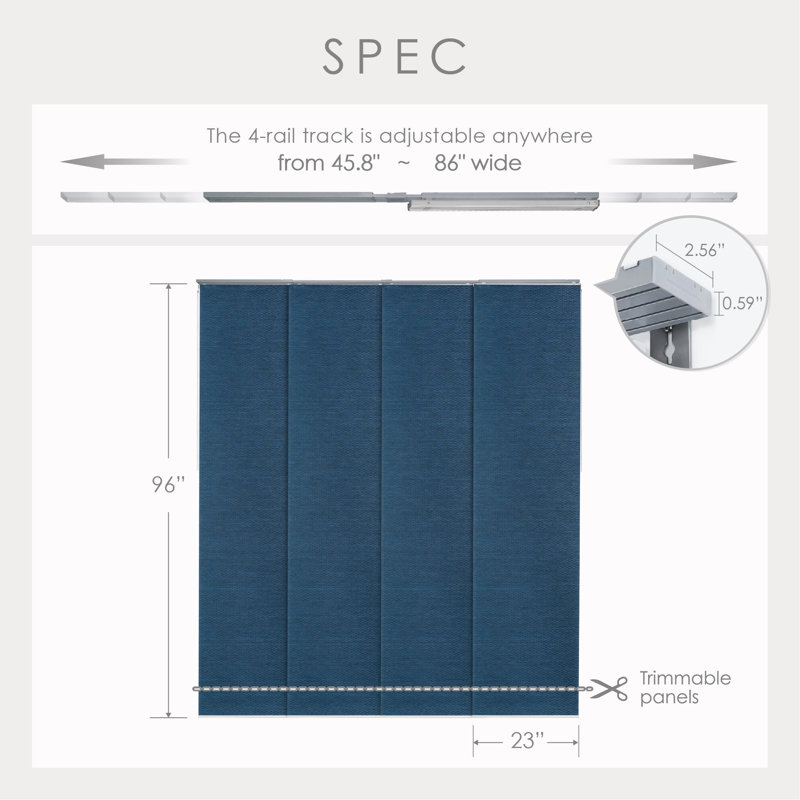 Store vertical semi-diaphane Sharmaine Elements, Saphire