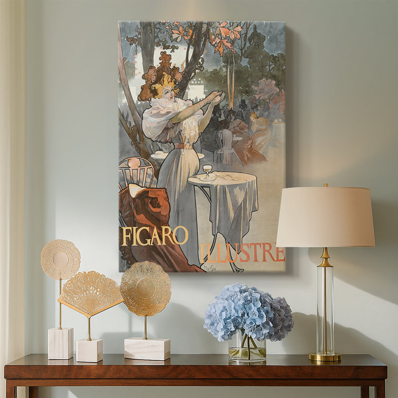Figaro illustré - galerie tendue sur toile par Alphonse Mucha, 18 x 27