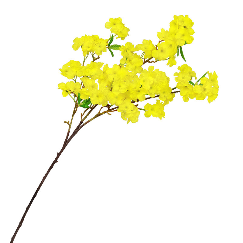 Tige de fleur de cerisier artificielle Coso, Jaune