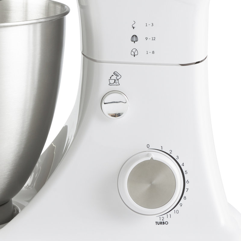 Batteur sur socle en acier inoxydable de 4,8 pte Geek Chef, Blanc