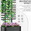 Chariot de jardin surélevé extérieur 58 "avec treillis et roues, pour plantes, gris Irrigating