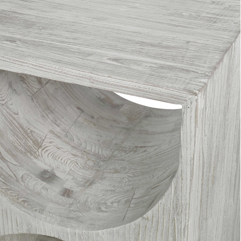 Table de bout avec tablette de rangement en bois massif Leonel