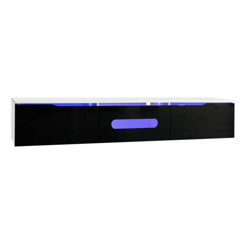 Unfinished TV Stand for TVs up to 75", Black/White