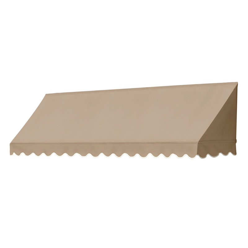IDM Worldwide 96'' W x 21'' D Fabric Cover Retractable Door / Window Awning, Sand