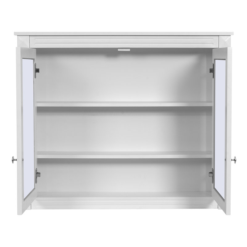 Armoire à pharmacie murale 36 po x 28 po avec double miroir et tablettes réglables Zyrven, Blanc