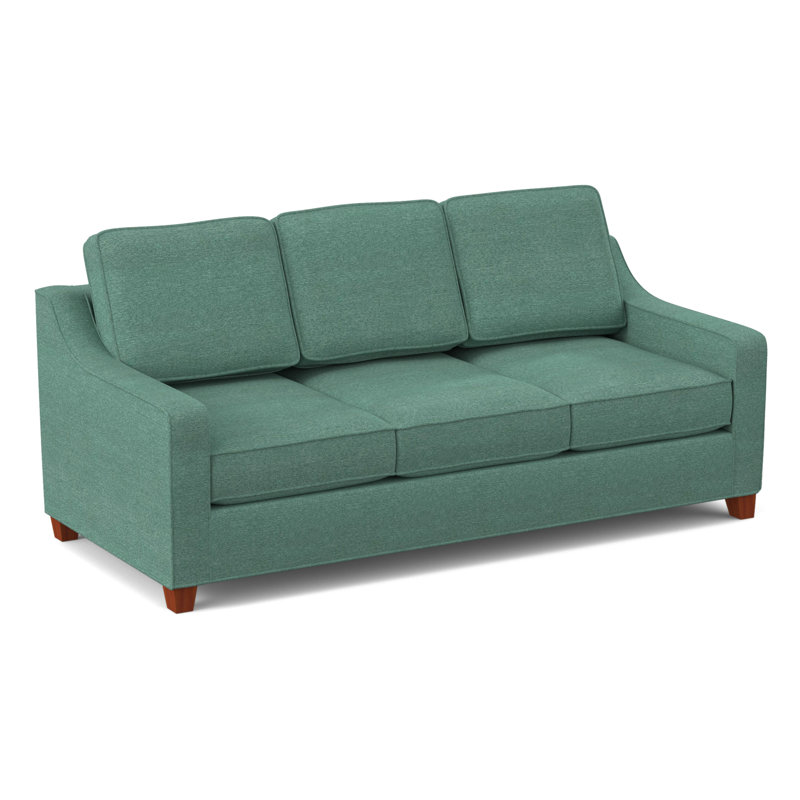 Clark 82" Square Arm Sofa Bed Sleeper with Reversible Cushions, BM Cherry, Innerspring, Antic Lagoon