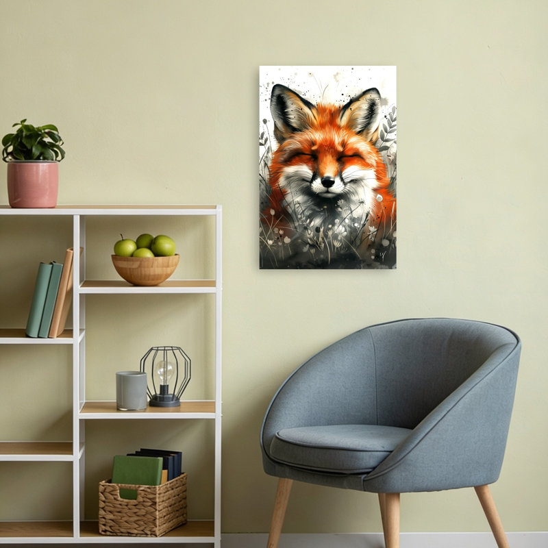 Aquarelle de renard serein, 24" H x 16" W