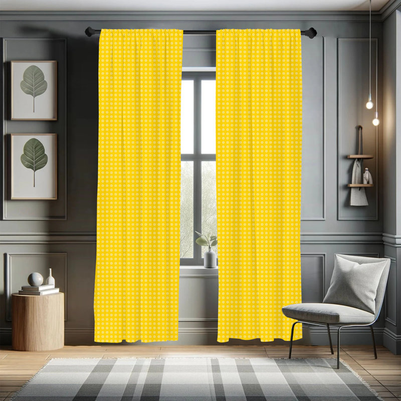 Floral Semi-Sheer Rod Pocket Sliding Panel, 28" x 84"